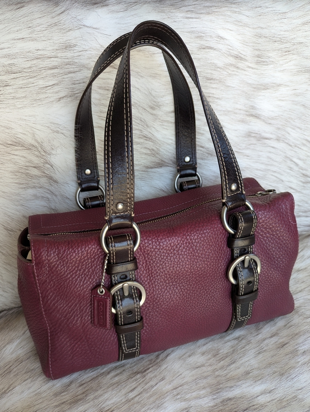 Y2K Coach Chelsea Pebble Leather Satchel F10887 - Picture 2 of 14